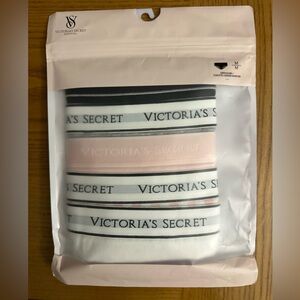 PINK VS 5 Pack Logo Cotton HIPHUGGER Panties NWT MEDIUM